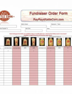 Free Printable Free 17 Sample Fundraiser Order Templates In Pdf  Ms Word  Excel  Example