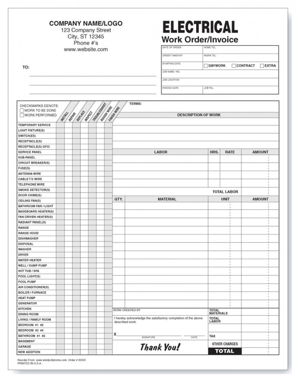 Free Printable Free Printable Job Work Order Forms  Printable Form Templates And Letter Pdf Sample