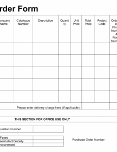 Free Printable Order List Template Printable Doc Example