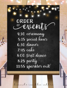 Free Printable Order Of Events Timeline Sign Printable Wedding Day Schedule  Etsy Doc