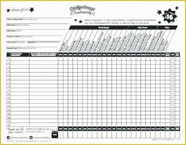 Free Printable Printable Blank Fundraiser Order Form Template  Example