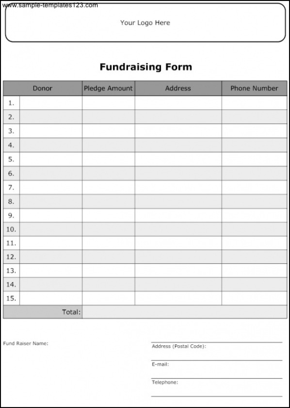 Free Printable Printable Fundraising Plan Template Word Doc