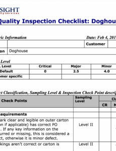 Free Printable Quality Control Checklist How To Create One With Sample Doc Sample