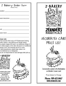 Free Printable Simple Cake Order Forms Printable