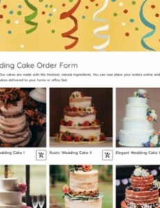 Free Printable Wedding Cake Order Form Template For Google Forms Doc