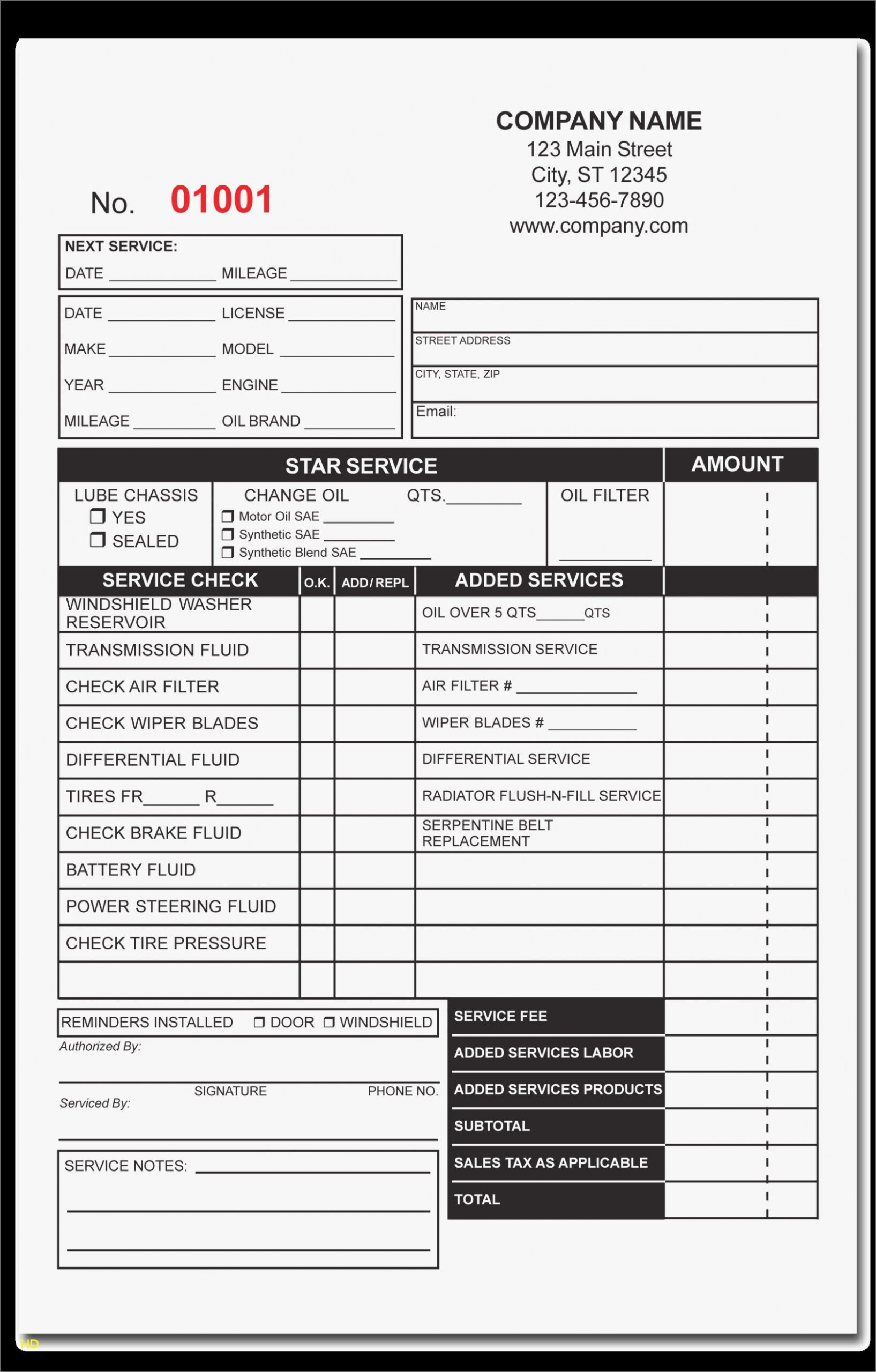 Printable Automotive Invoice Template Pdf  Pdf Template Doc