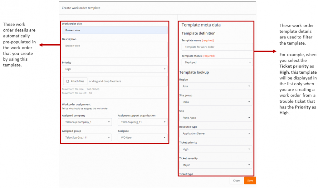 Printable Creating Work Order Templates  Documentation For Bmc Helix For Csp 221  Bmc Documentation Excel Example