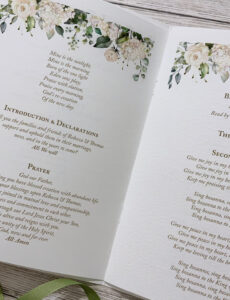 Printable Wedding Ceremony Order Of Service Booklet Church Or Civil  Etsy  Sample