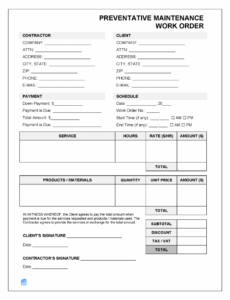 Printable Work Order Templates To Manage Your Work Orders  Monday Blog Pdf Example