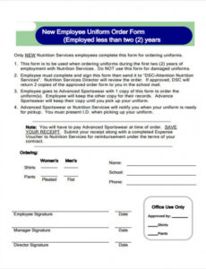 Uniform Issuance Form Excel