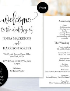 Wedding Day Program Template Church Or Civil Service Wedding  Etsy Doc Sample