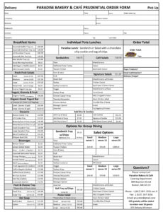 custom bakery order form template free pdf sample