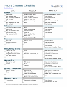 custom download house cleaning checklist template  excel  pdf  rtf  word  freedownloads pdf sample