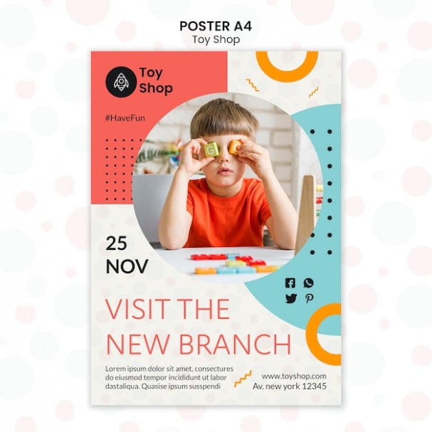 editable free psd  toy store concept poster template doc