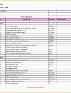free custom 5 conference planning checklist editable in excel  sampletemplatess  sampletemplatess doc example