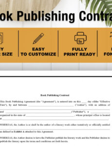 free custom book publishing contract template editable instant download  etsy pdf example