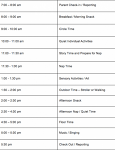 free custom daily daycare schedules for infants and toddlers  procare doc