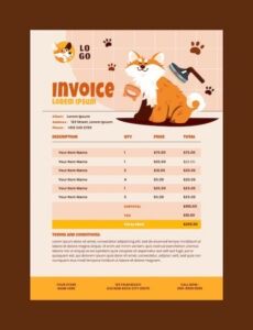 free editable free vector  pet grooming invoice template design pdf sample