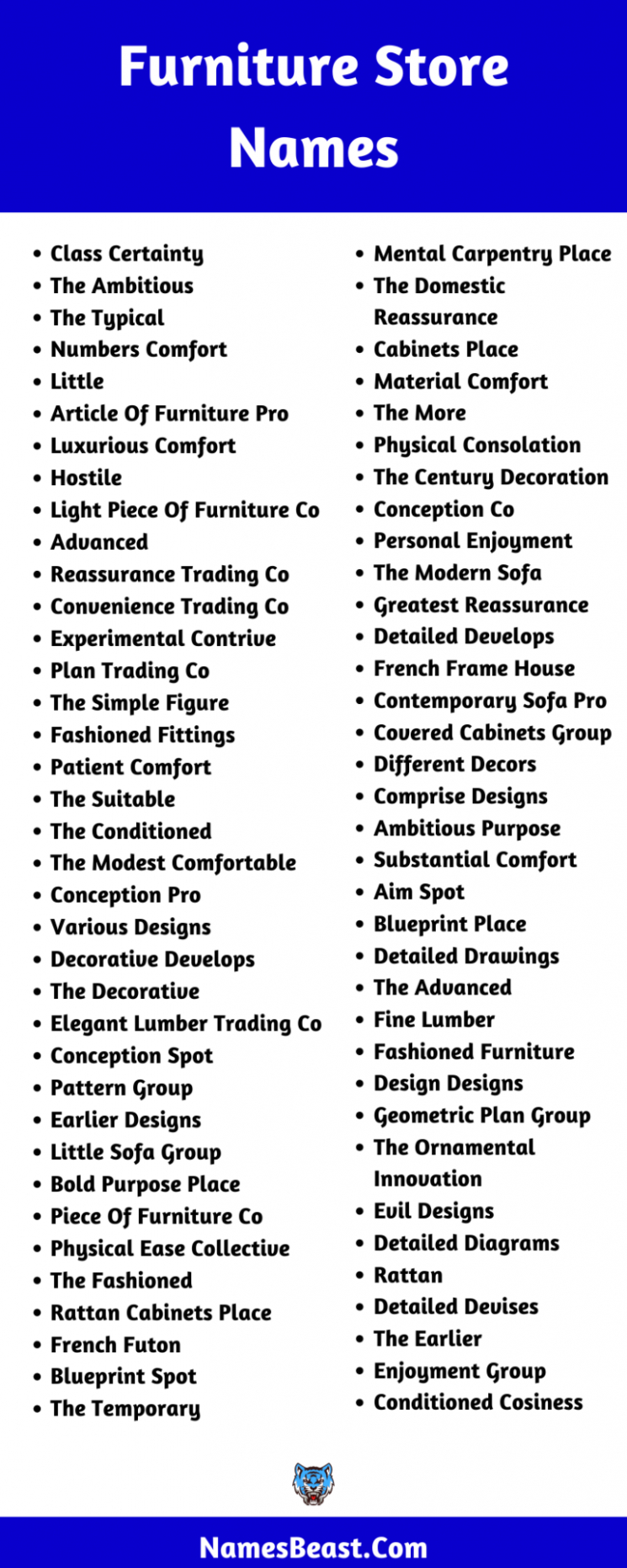 free printable 750 furniture store names ideas that stand out excel example