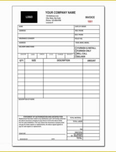 free printable appliance repair invoice template word example