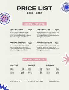 free  videography pricing template free