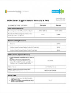 printable free 10 vendor list templates in ms word  pdf pdf example