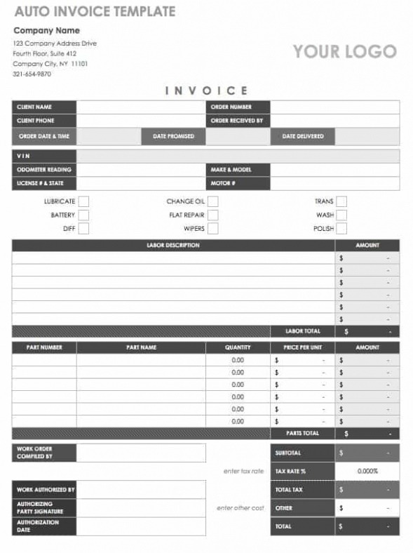 Auto Dealer Purchase Order Template Doc