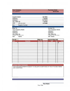 Custom Company Car Purchase Order Template Pdf Example