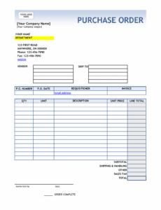 Custom Interior Design Purchase Order Template Doc Sample