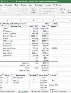 Custom Project Management Change Order Template Pdf Example