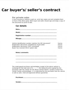 Custom Used Vehicle Purchase Order Template  Example