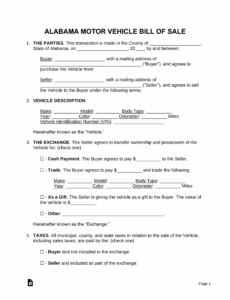 Editable Alabama Automobile Purchase Order Template  Sample