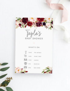 Free  Baby Shower Order Of Events Template Doc Sample