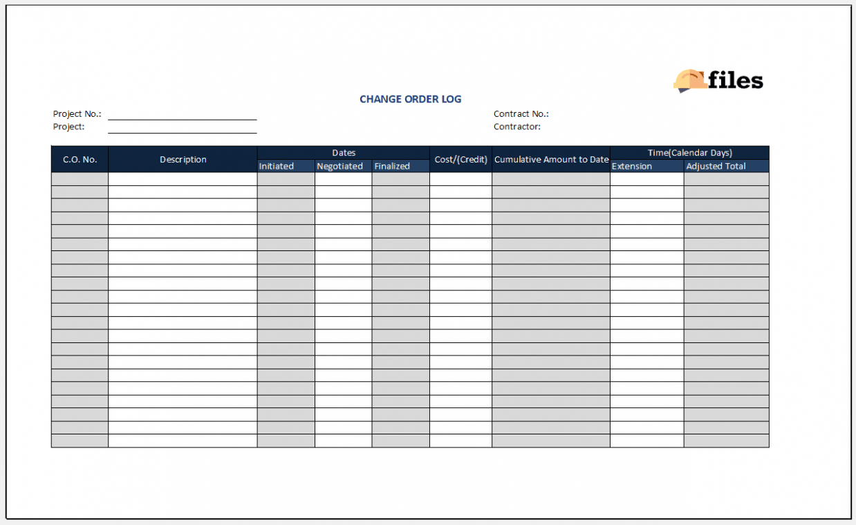 Free Custom Subcontractor Change Order Form Template Pdf