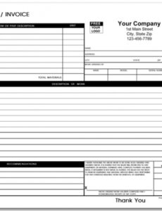 Free  Mechanic Shop Work Order Template Excel Example