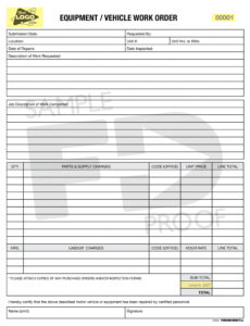 Free Printable Auto Repair Shop Work Order Template Excel Sample