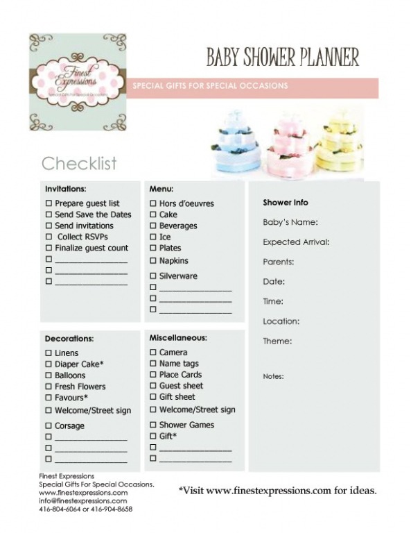 Free Printable Baby Shower Order Of Events Template Pdf Sample