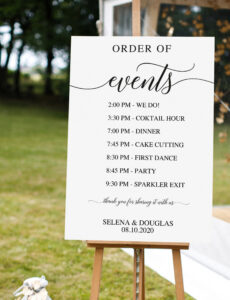 Free Printable Bridal Shower Order Of Events Template Excel