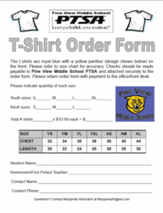 Free  T Shirt Purchase Order Template Word Sample