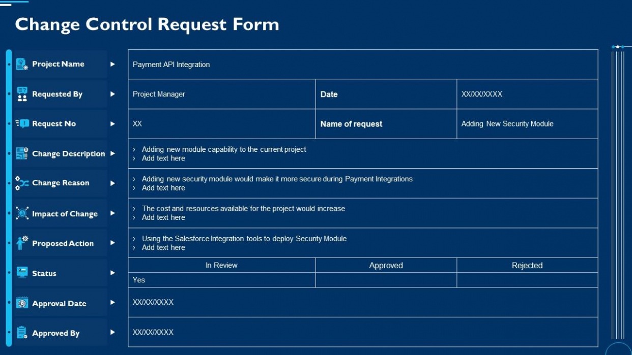 Printable Project Management Change Order Template Pdf Sample