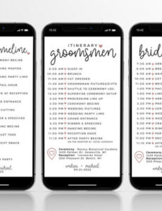 Printable Wedding Day Order Of Events Template