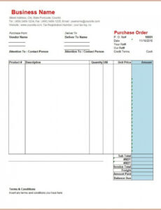 Purchase Order Terms And Conditions Template Word