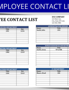 custom employee contact list template editable word form company phone directory departments human word sample