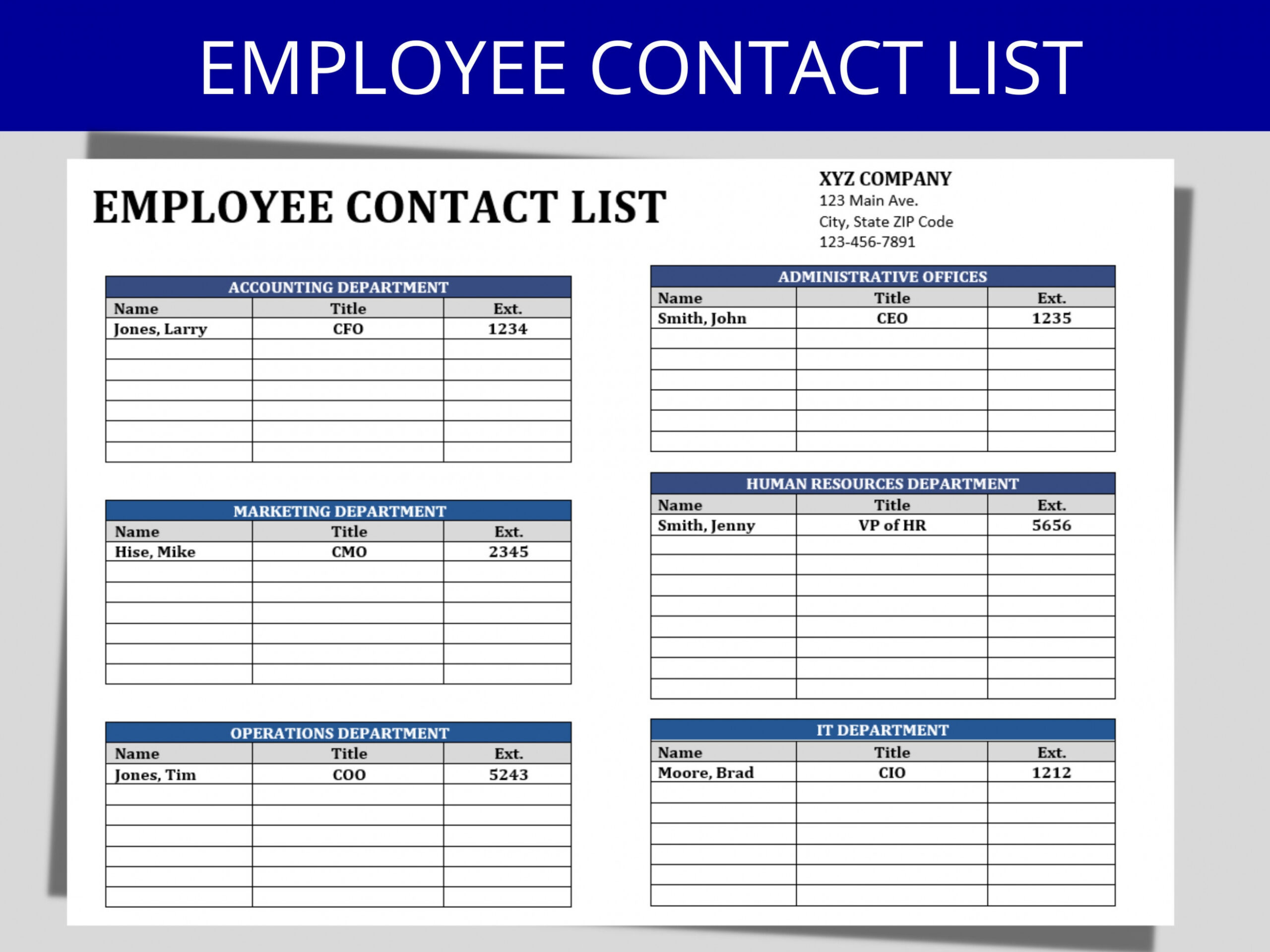 custom employee contact list template editable word form company phone directory departments human word sample