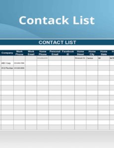 free contact list template of contact list template i  vrogueco pdf