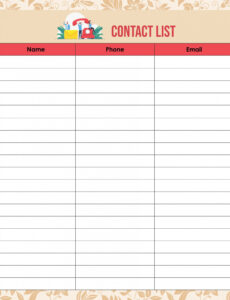 free editable 7 best phone contact list template printable printablee fanny printable excel