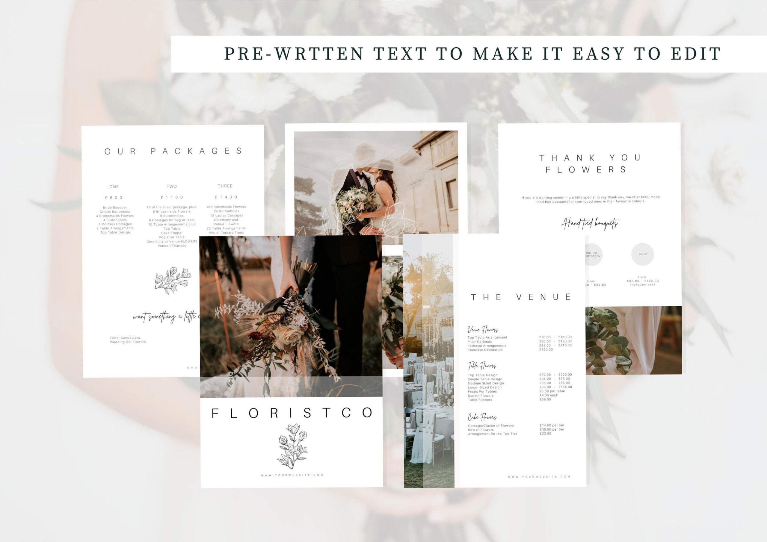 free editable wedding florist price list template for florists florist  etsy doc sample