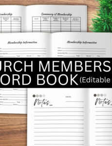 free printable editable church membership record book template church stationary journal for tracking word