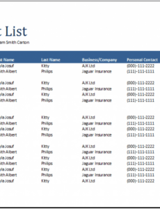 printable 24 free contact list templates in word excel pdf doc example