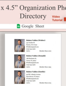 printable 7 x 45 organization photo directory board member directory template pdf sample